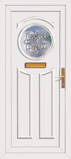 Pvc front door in brown